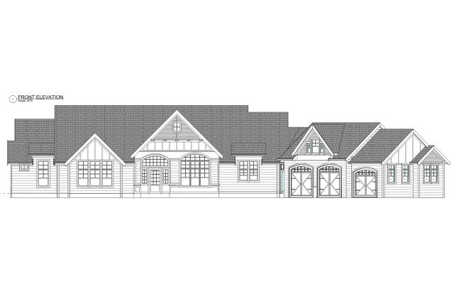 Updated sketch to show arched garage doors.