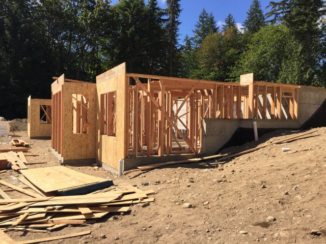 It's so awesome to walk down the property and see the house!  This is looking south at the house, which is Spencer's room on the corner.