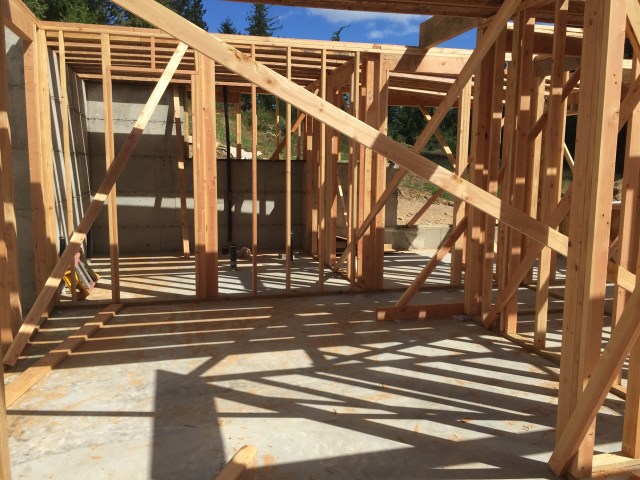 Here's the framing so far in the boys' playroom.