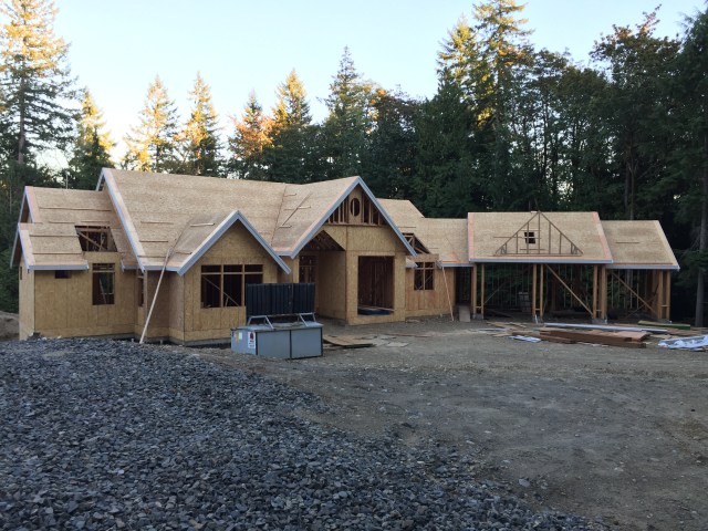 Here's what the house looks like from the front as you'd drive up to it.