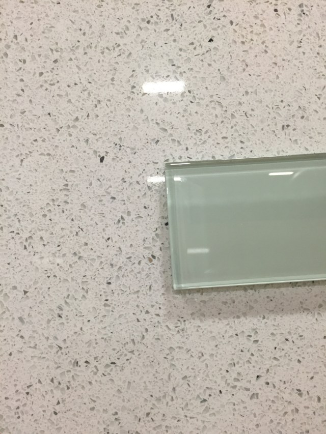 Here's a close-up of what the slab and tile look like together.